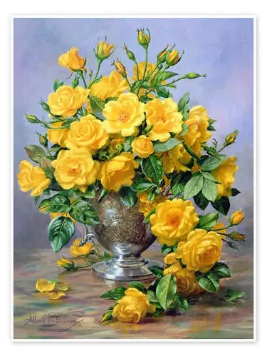 Bright Smile – Roses in a Silver Vase de Albert Williams Bridgeman Images