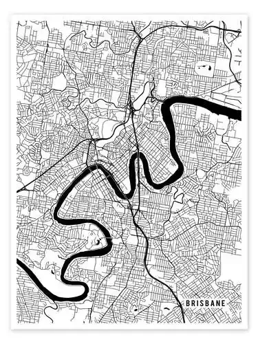 Brisbane Australia Map de Main Street Maps