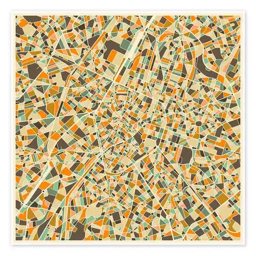 Brussels Map de Jazzberry Blue