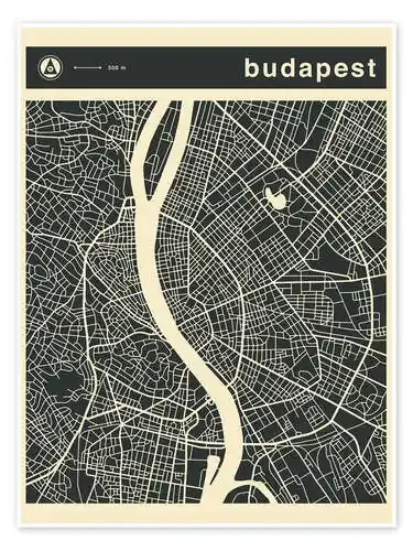 Budapest City Map de Jazzberry Blue
