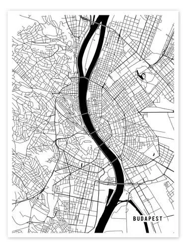 Budapest Hungary Map de Main Street Maps