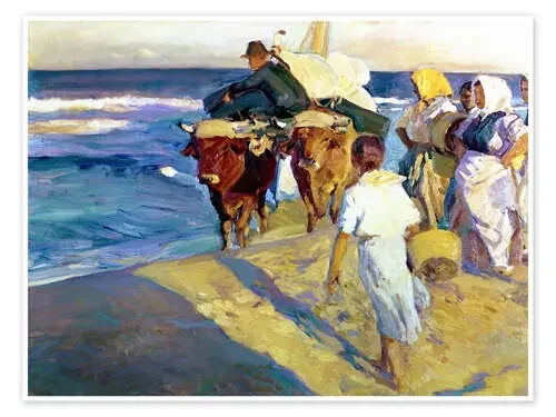 Bueyes tirando de una barca, Valencia de Joaquín Sorolla y Bastida Bridgeman Images