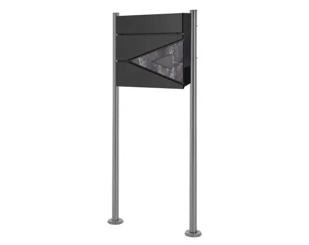 Buzón antracita con mármol exterior con soporte 120 cm compartimento | Brico Depôt Più Venduto