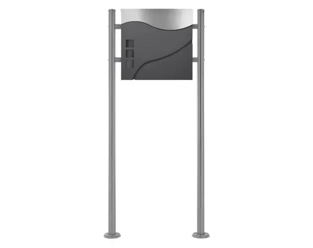 Buzón correos pie antracita/plata casillero periódicos soporte plateado | Brico Depôt Subito Disponibile