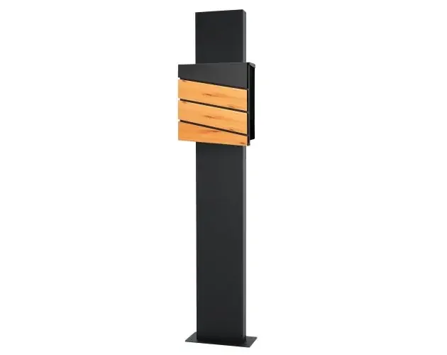Buzón para cartas y periódicos 37×37 de acero antracita / madera + soporte | Brico Depôt Non Perdere