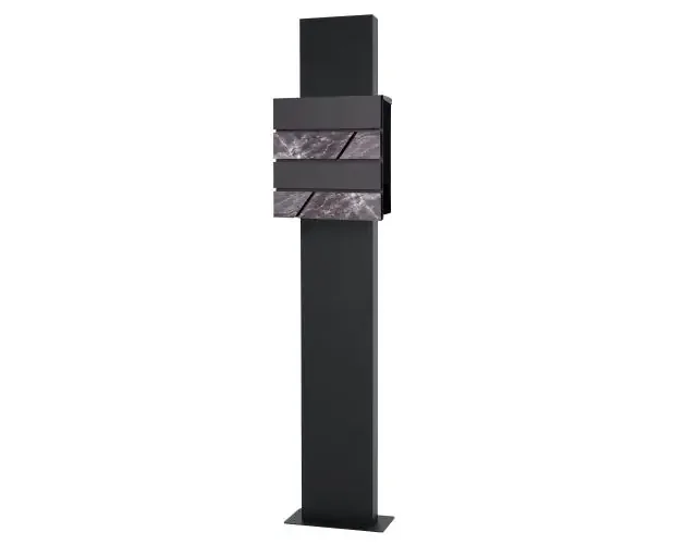 Buzón para cartas y periódicos 37×37 de acero antracita / mármol + soporte | Brico Depôt Sconto