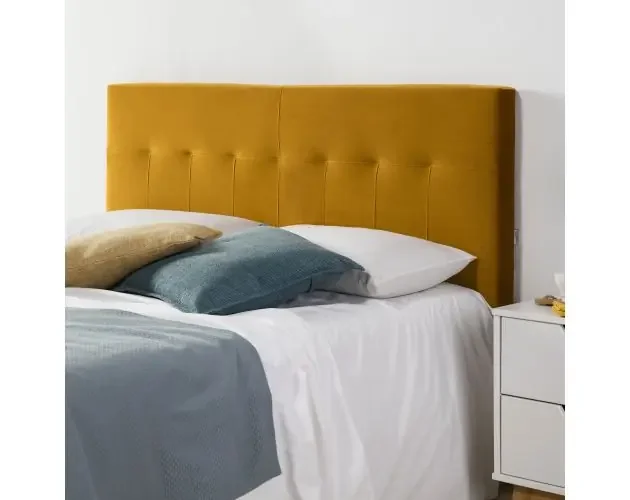 Cabecero tapizado nápoles 160×100 cm mostaza, terciopelo | Brico Depôt Reso Gratuito