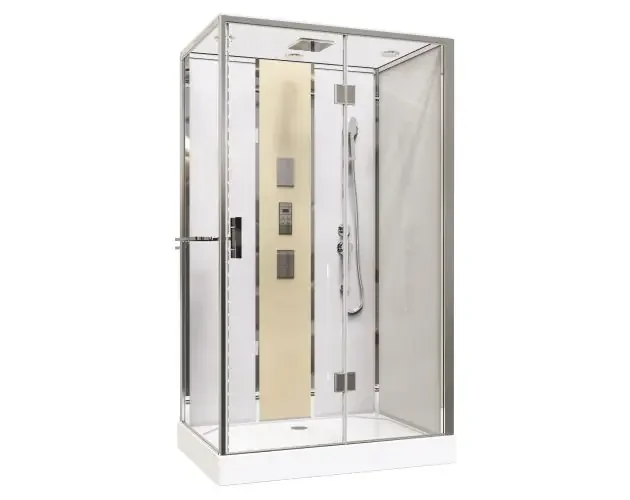 Cabina de ducha hidromasaje sören – sin silicona – 140x80cm – cromo | Brico Depôt Prezzo Di Fabbrica