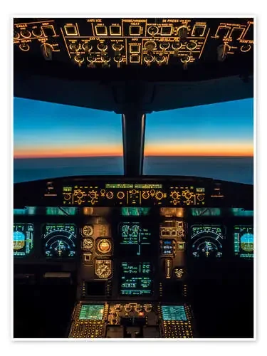 Cabina de piloto A320, atardecer de Ulrich Beinert