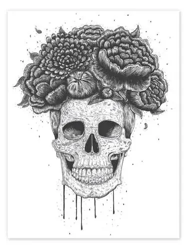 Calavera con flores de Valeriya Korenkova