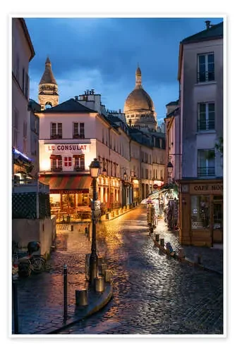 Calle de Montmartre y Basilica de Sacre Coeur, París de Jan Christopher Becke