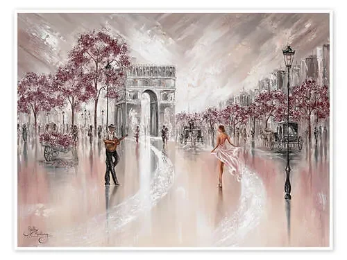 Calle en París, ambiente romántico de Isabella Karolewicz
