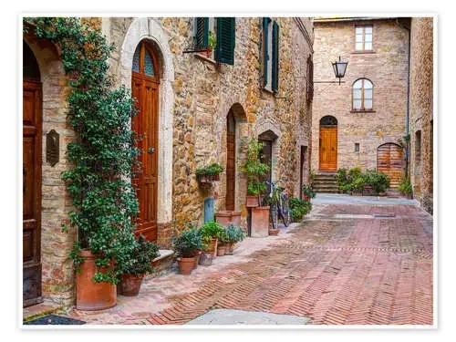 Callejón pintoresco en Pienza de Julie Eggers Danita Delimont