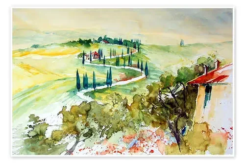 Camino de cipreses en la Toscana de Brigitte Dürr