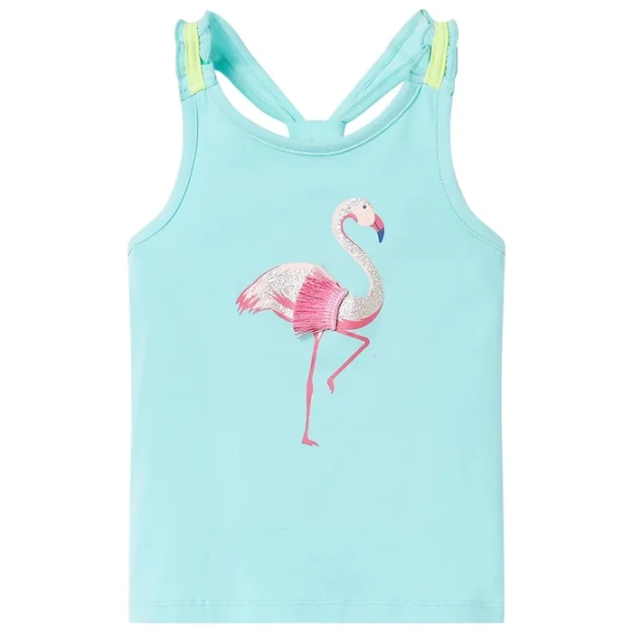 Camiseta de tirantes infantil verde menta claro 92 (2)