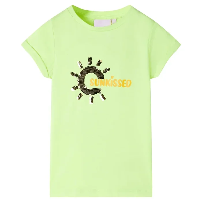 Camiseta infantil amarillo neón 116