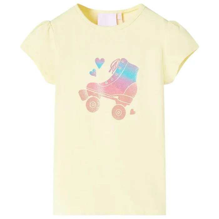 Camiseta infantil amarillo suave 140