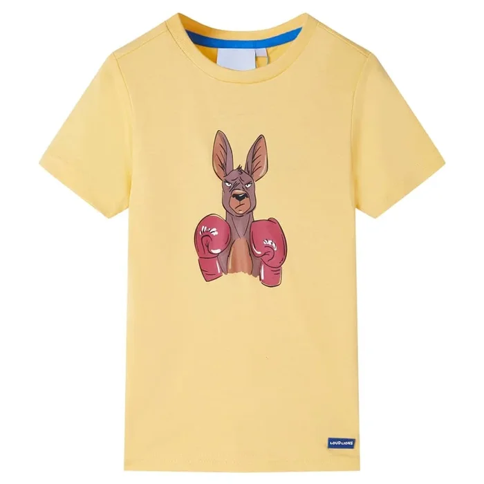 Camiseta infantil de manga corta amarillo 140