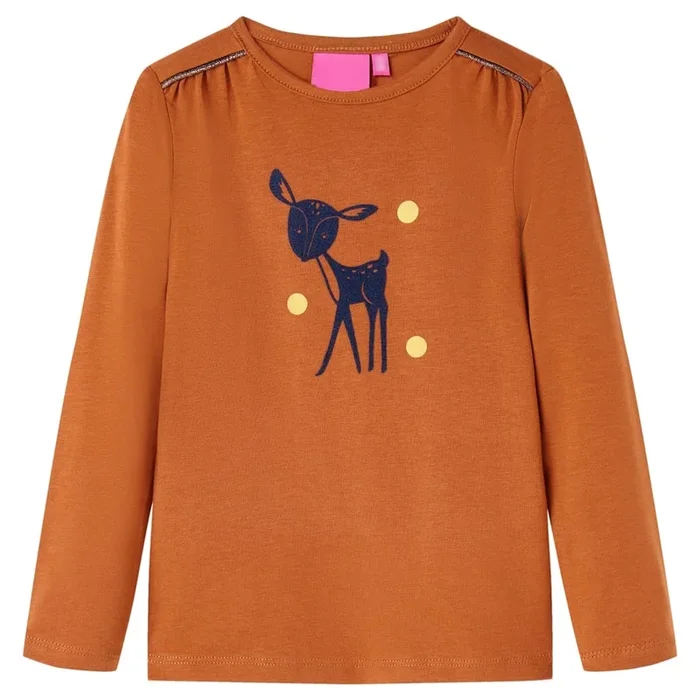 Camiseta infantil de manga larga color coñac 128 (7)