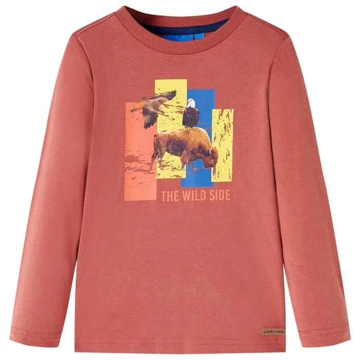 Camiseta infantil de manga larga color henna 116