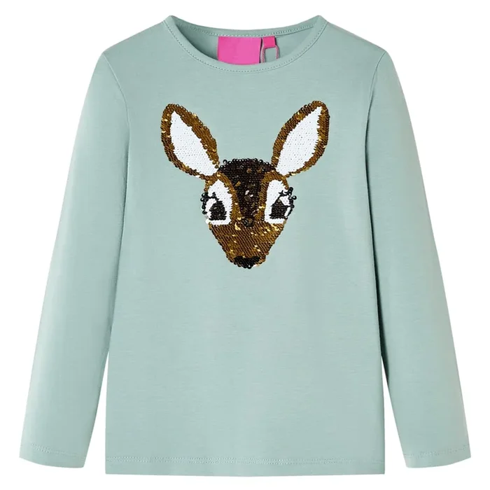 Camiseta infantil de manga larga menta medio 128