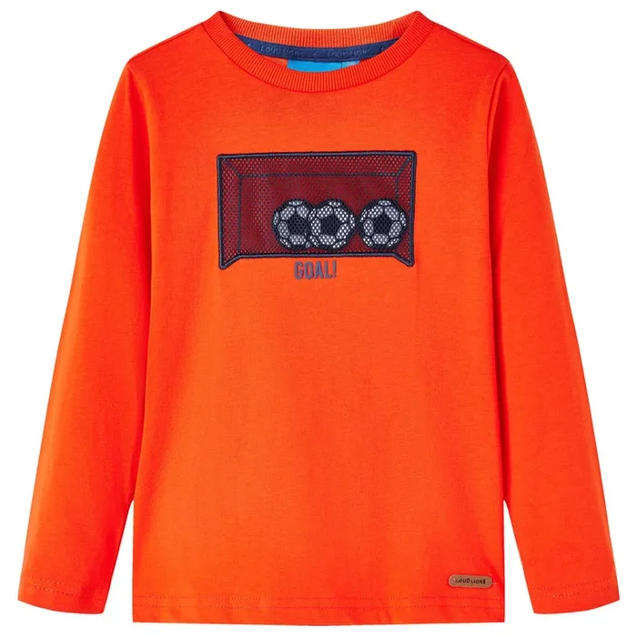 Camiseta infantil de manga larga naranja brillante 104 (2)