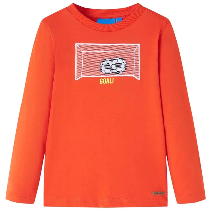 Camiseta infantil de manga larga naranja brillante 92