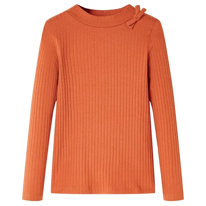 Camiseta infantil de manga larga naranja tostado 116 (3)