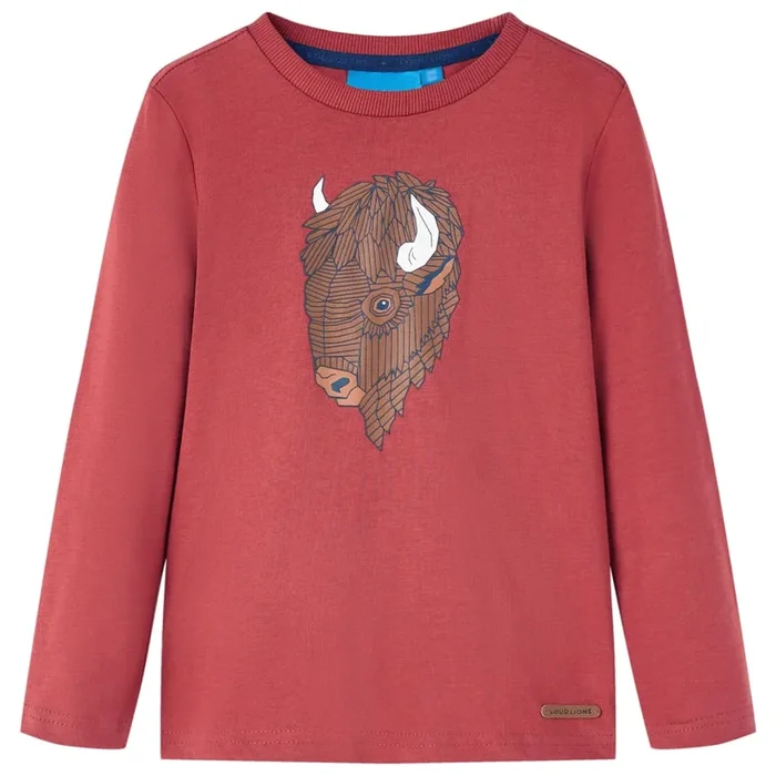 Camiseta infantil de manga larga rojo 128 (3)
