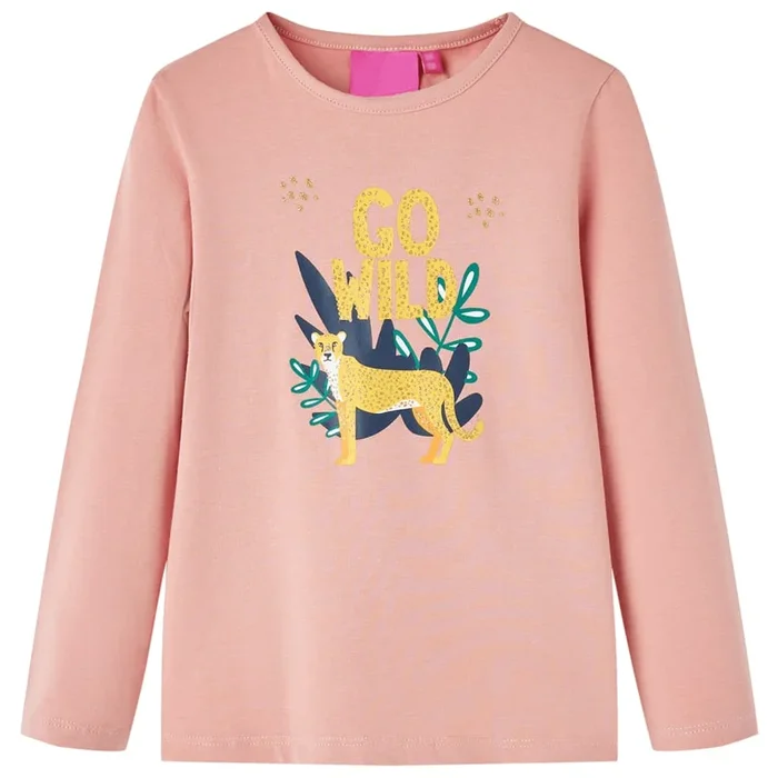 Camiseta infantil de manga larga rosa claro 104 (4)