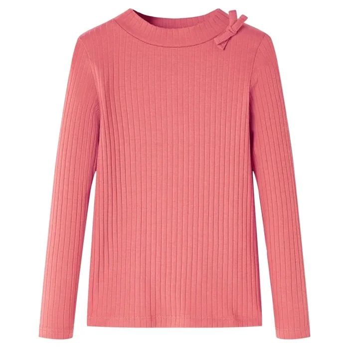 Camiseta infantil de manga larga rosa envejecido 104