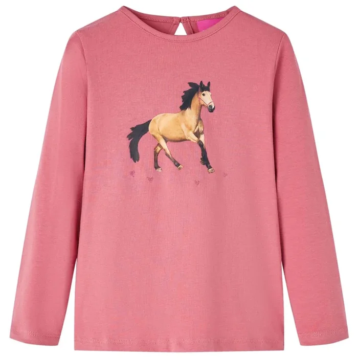 Camiseta infantil de manga larga rosa envejecido 128 (3)