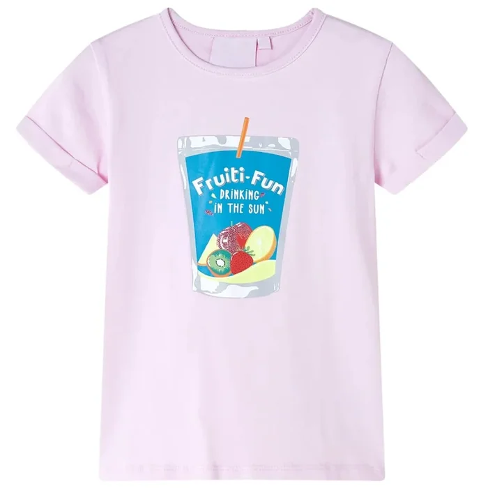 Camiseta infantil rosa suave 92