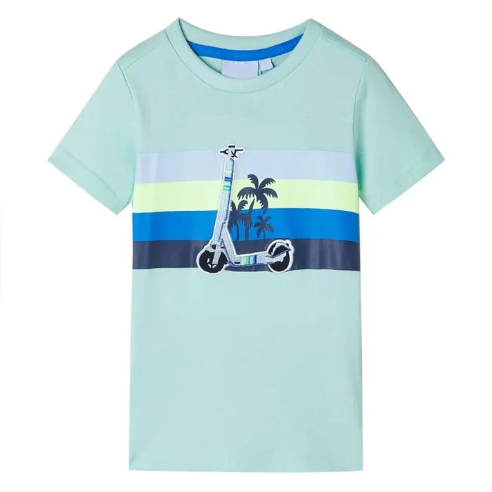 Camiseta infantil verde menta claro 140 (6)
