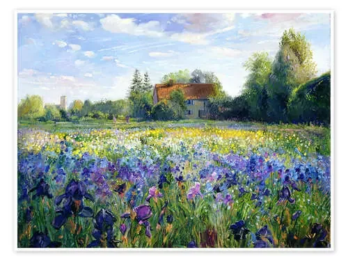 Campo de flores al atardecer de Timothy Easton Bridgeman Images