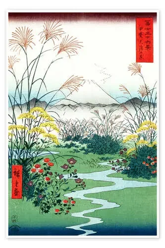 Campos de Otsuki en la provincia de Kai de Utagawa Hiroshige Master Collection