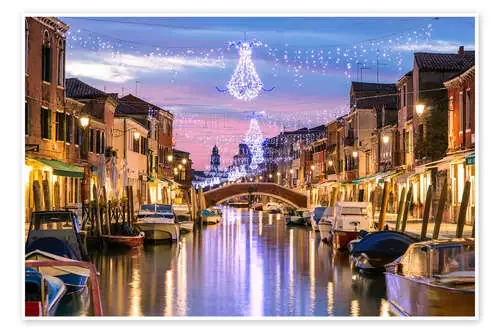 Canal in Venice at Christmas de Matteo Colombo