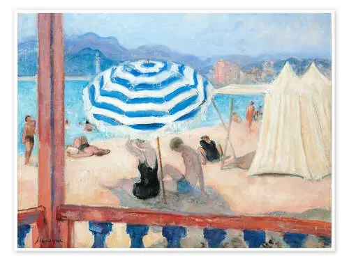 Cannes, blauer Sonnenschirm und Zelte de Henri Lebasque ARTOTHEK