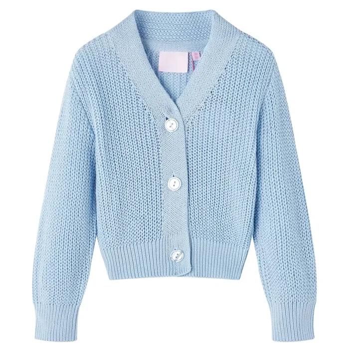 Cárdigan de punto infantil azul 104