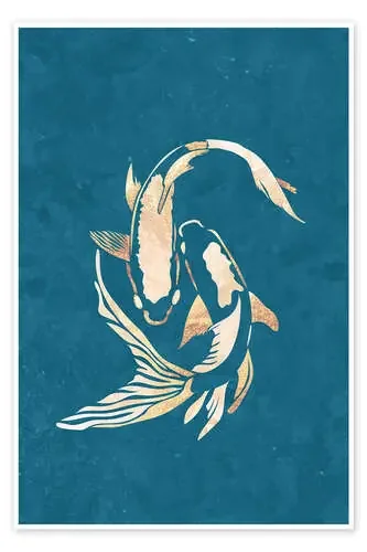 Carpa Koi Azul-Dorada I de Sarah Manovski