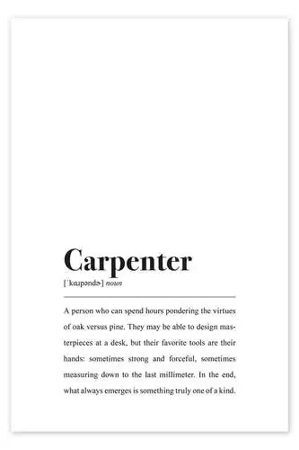 Carpenter definition in the Dictionary Style de aemmi