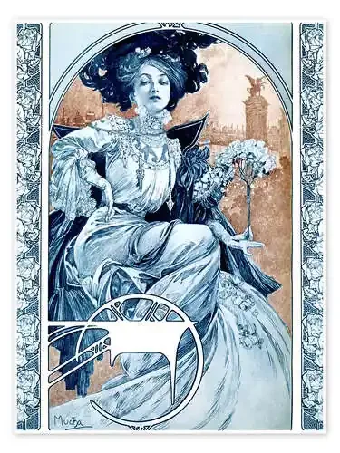 Cartel 01, azul de Alfons Mucha Master Collection
