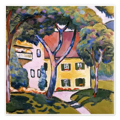 Casa en un paisaje de August Macke Bridgeman Images