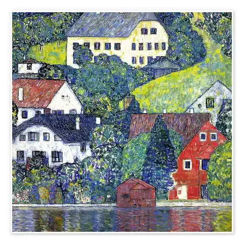 Casas en Unterach de Gustav Klimt Master Collection
