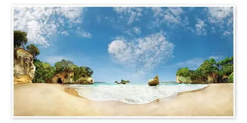 Cathedral Cove Beach with Heart Cloud – New Zealand de Michael Rucker