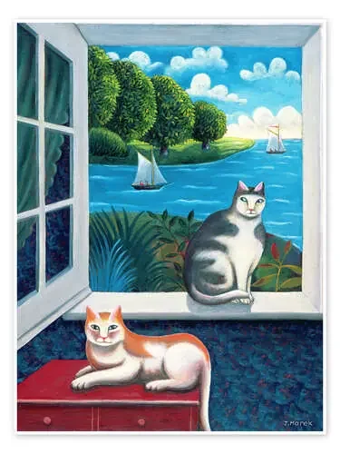 Cats and Sea de Jerzy Marek Bridgeman Images