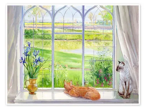Cats at the window de Timothy Easton Bridgeman Images