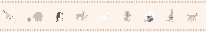 cenefa autoadhesiva animales beige crema claro de Sanders & Sanders – 640336