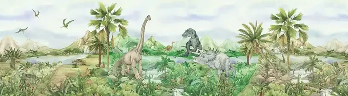 cenefa autoadhesiva dinosaurios verde de Sanders & Sanders – 601323