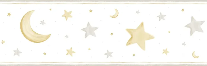 cenefa autoadhesiva estrellas amarillo y beige de Sanders & Sanders – 640485